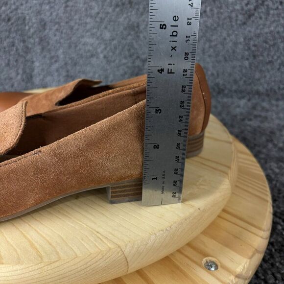 Clarks Tilmont Step Suede Loafers Womens 6.5 Cognac Flats Slip On Cap Toe Shoes - Picture 7 of 10